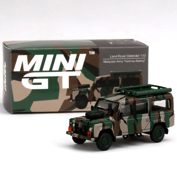 LAND ROVER Defender 110 Malaysian Army Harmau Belang, MINI GT diecast model car