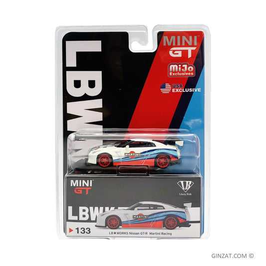 NISSAN GT-R Martini Racing LB Works, MINI GT diecast model 1/64 (Blister Pack Version)